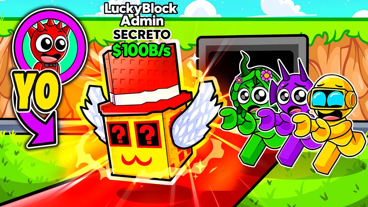 Me Hice pasar por El LUCKY BLOCK ADMIN en STEAL A BRAINROT de Roblox!