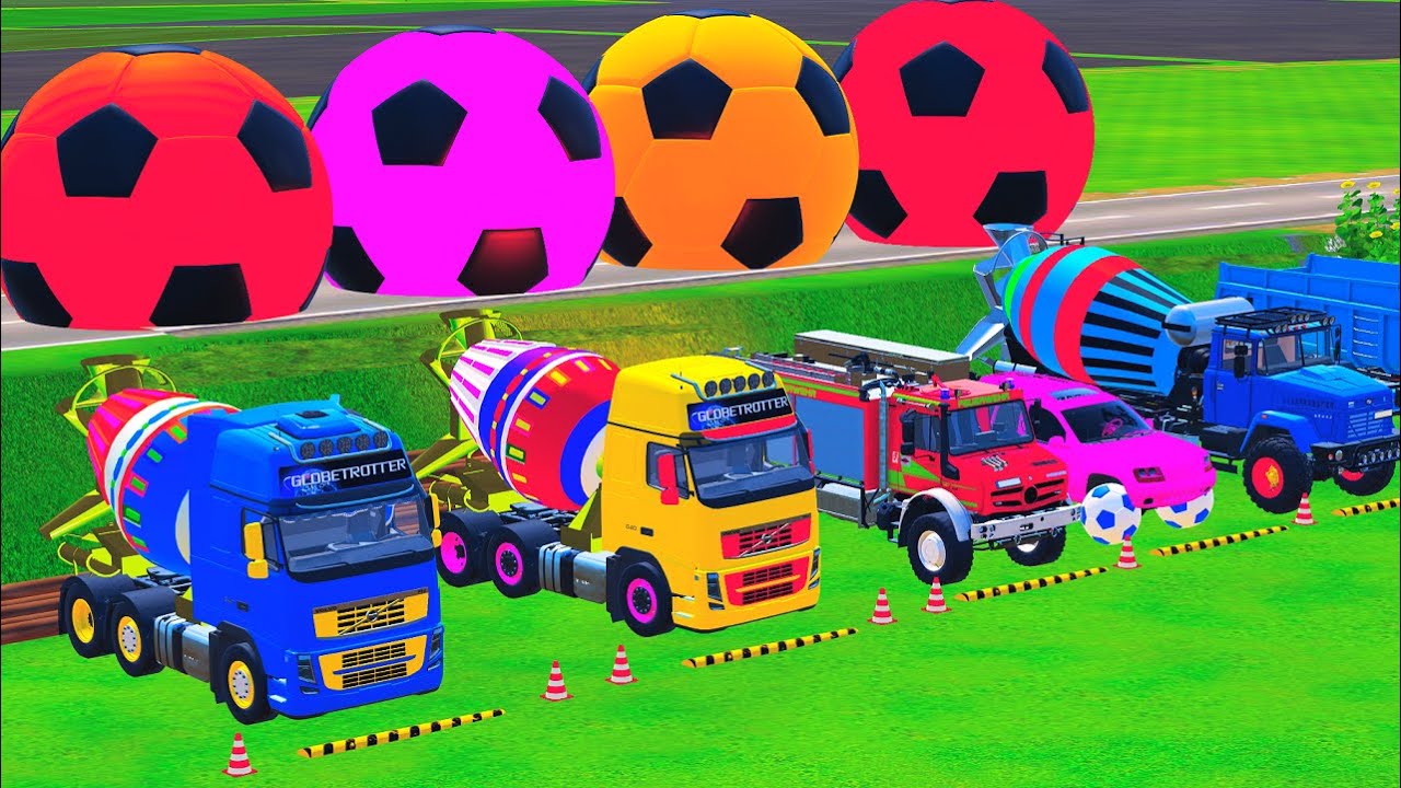 FS22 - Wheels on the bus, Wheels on the truck, Police car, Mixer truck, Monster Truck, Fire Truck, S