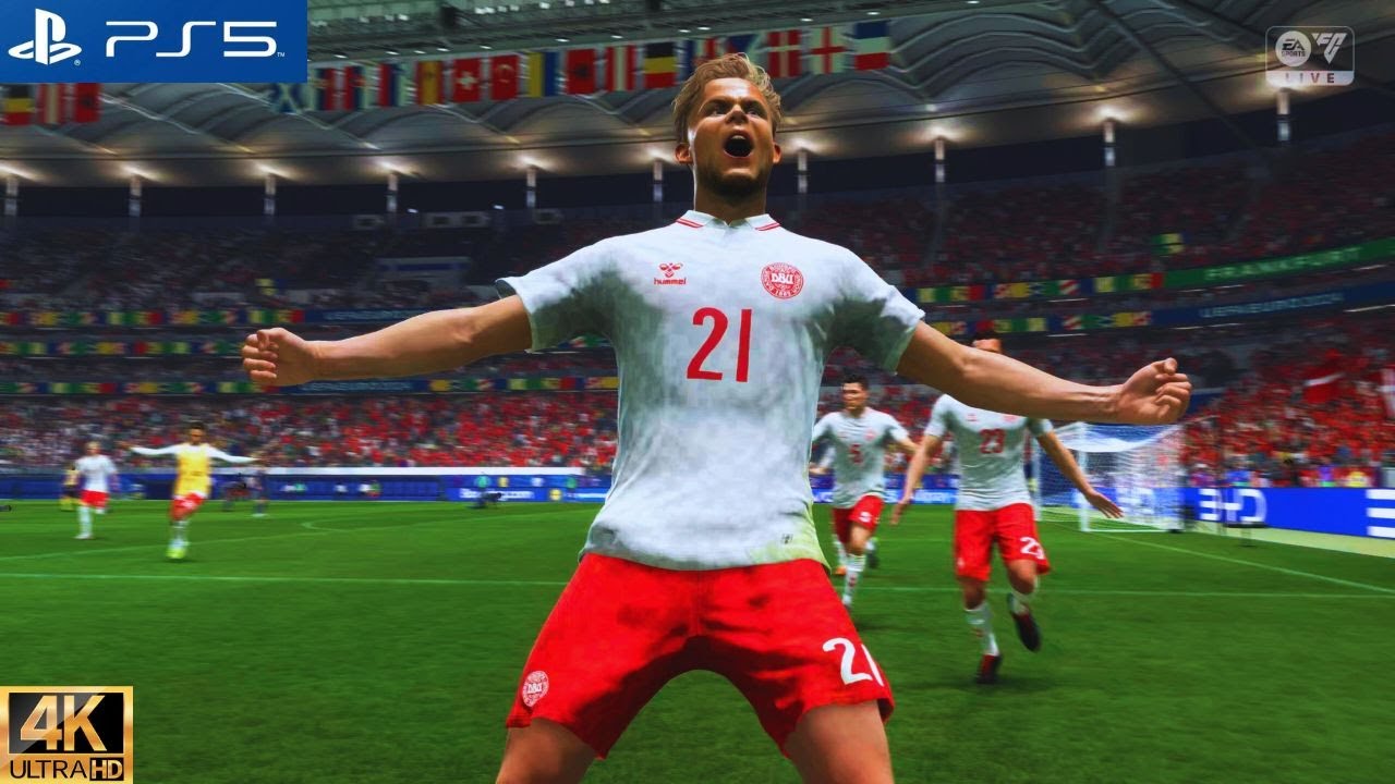 EURO 2024 (PS5) Denmark x England [Match 17] 4K 60 FPS HDR - Gameplay