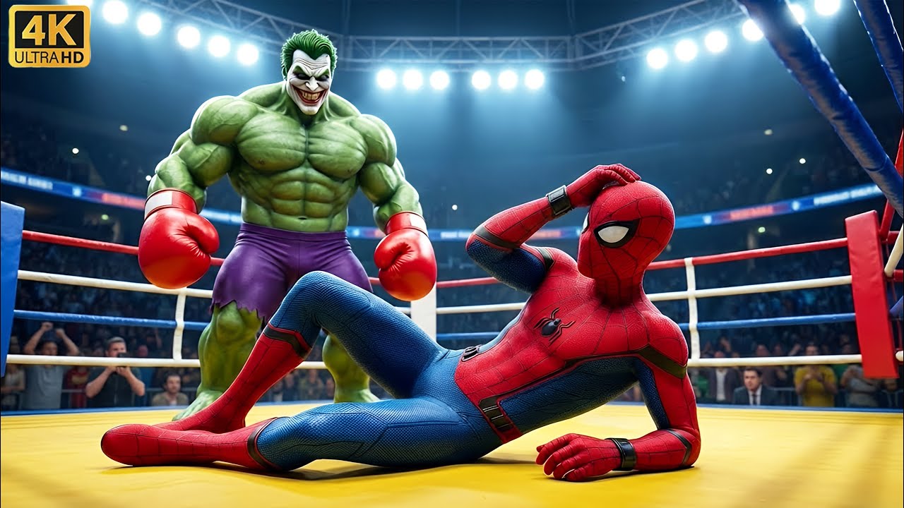 Unexpected Team-Up: Spider-Man’s Sad Defeat by Muscular Joker | AI Superhero Film | Smash & Swing