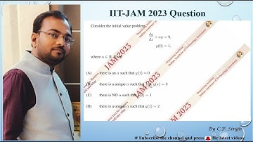 Question  No.4|| Differential Equations|| IIT-JAM 2023