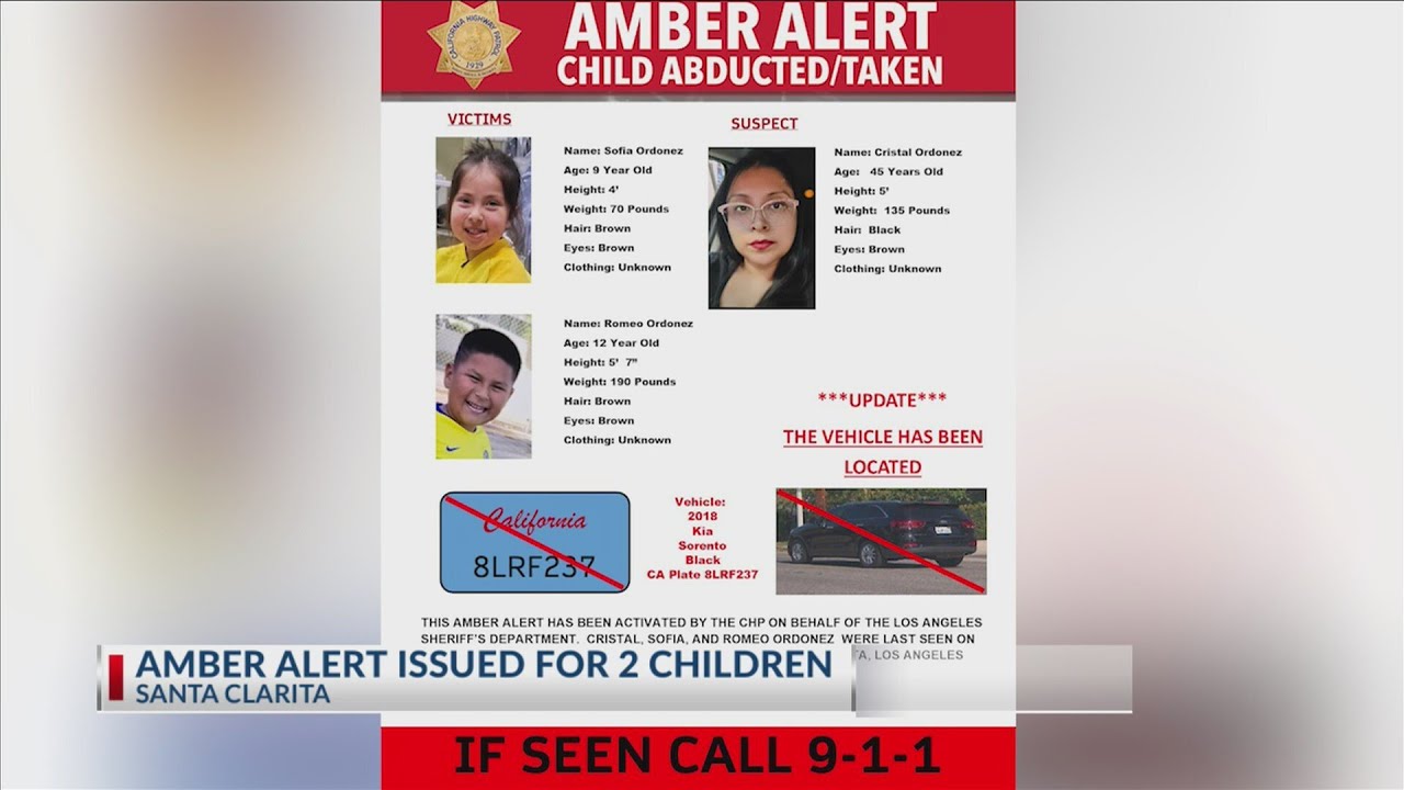 Amber alert issued for 2 children last seen in Santa Clarita - YouTube
