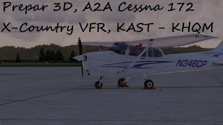 P3D - VFR cross-country KAST-KHQM - C172 A2A