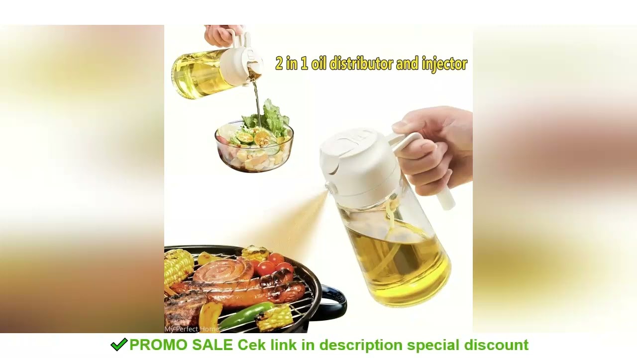 2in1 500ml Plastic Spray Oil Sprayer Bottle Spray Oil Dispenser Oil Jar Cruet BBQ Kitchen Baking Roa