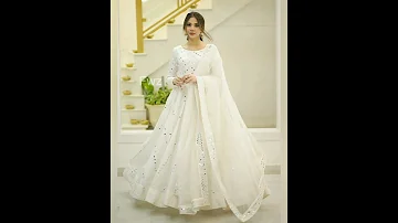 Beautiful White Anarkali Frock Gown/Maxi Design