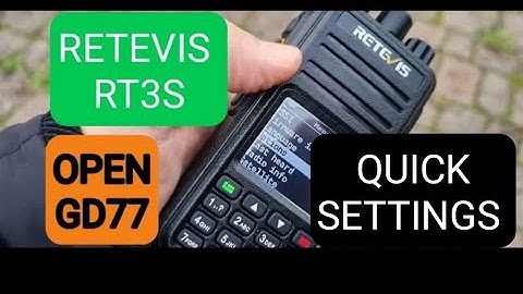 OPENGD77 (RT3S) Short Cut- Channel Details & Settings