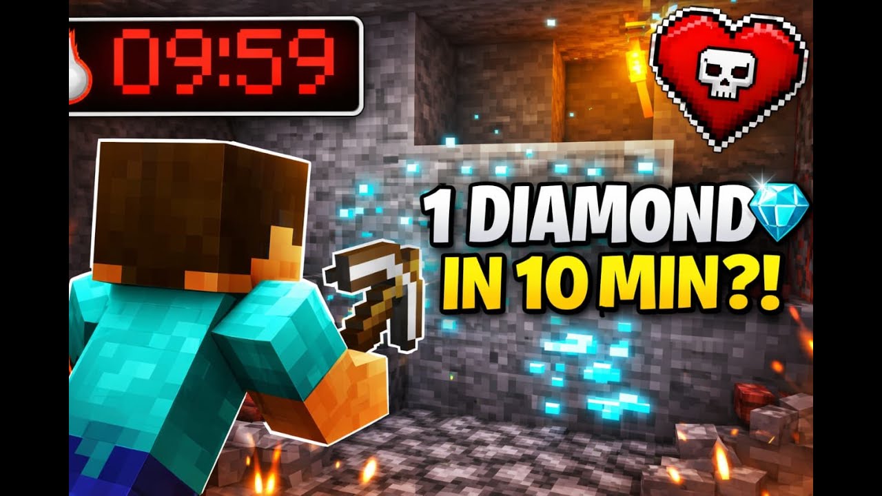 Can I Find a Diamond Before 10 Minutes End? 😱 | Minecraft Hardcore