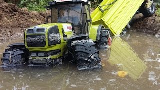 BRUDER TOYS TRACTORs MUD stuck - Valtra  and Massey Ferguson save Class