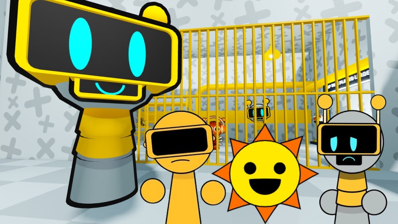 Sprunki Fun Bot & Mr Sun & Garnold Played Sprunki Fun Bot Prison RunObby ROBLOX | Incredibox Sprunki