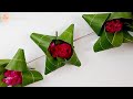 Beautiful Leaf Toran Decoration Without Stapler | Easy Natural Toran DIY | Traditional Leaf Craft