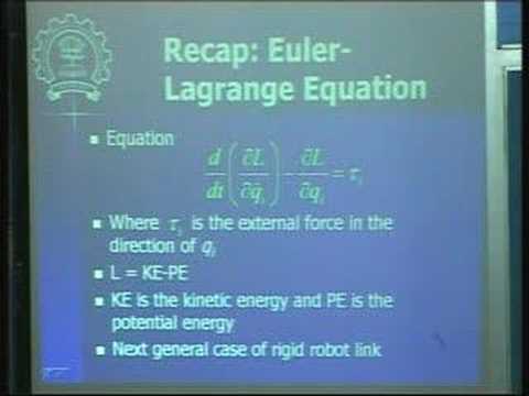 Lecture - 31 Robot Dynamics And Control