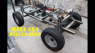 4x4 Willys Mini Jeep Car Build 4x4 Willys EP 11. Rear Axle 4 Link Suspension Mig Weld Plasma