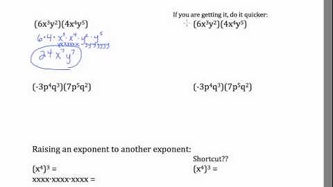 Multiplying Monomials- Laws of Exponents Mult like bases