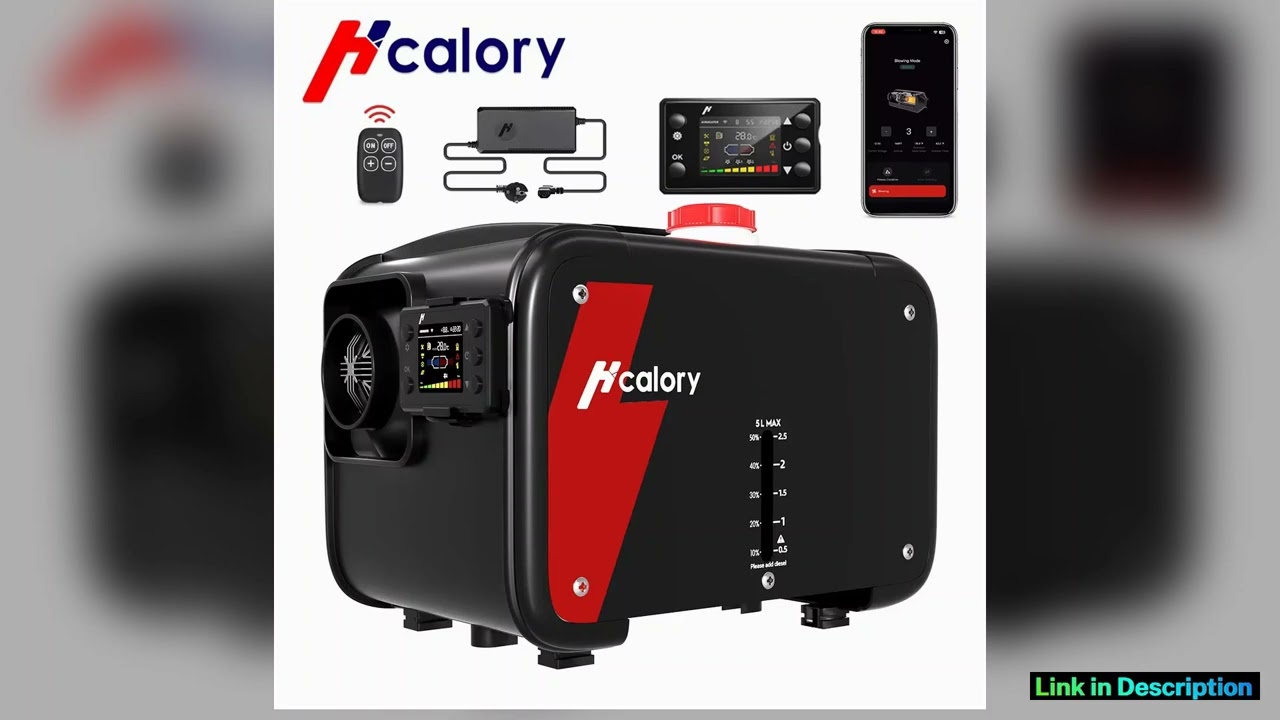 Hcalory Portable Air Diesel Heater with AC Adapter 12V 24V Car Heater Support App Smart Control and