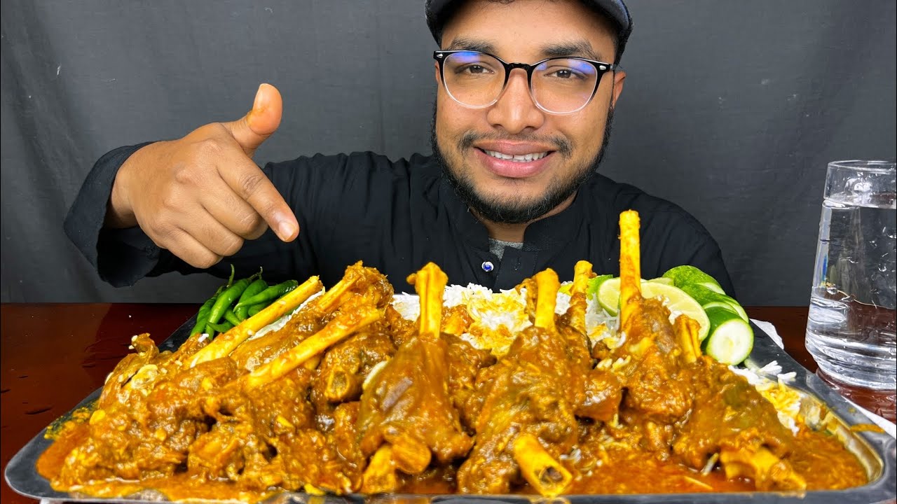 ASMR EATING 2 KG MUTTON NOLLI WITH RICE, EATING SHOW