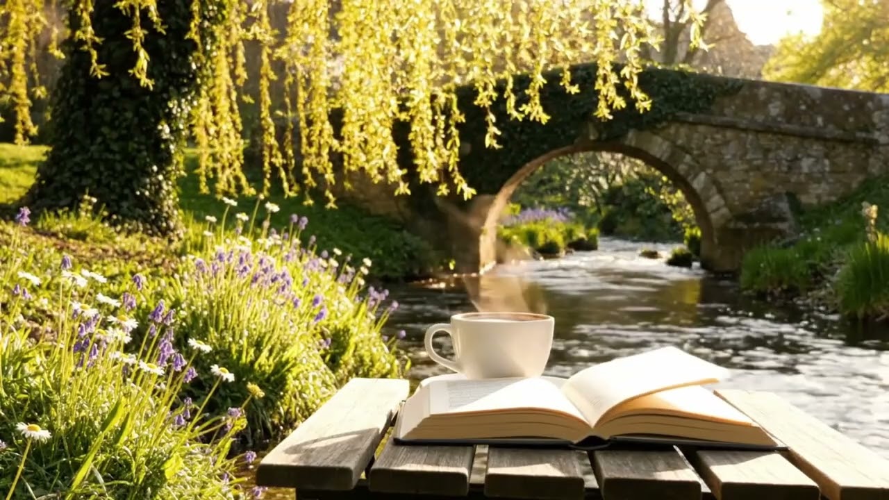 Spring ambience with no music/ Gentle river sounds/Bird songs