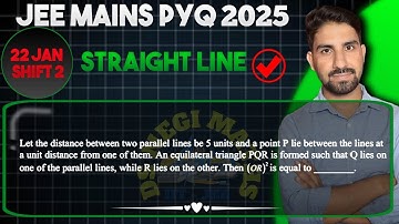Let the distance between two parallel lines be 5 units and a point P lie between the lines at a unit