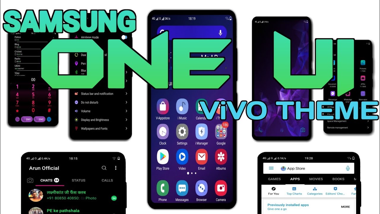 Samsung OneUI Theme for All ViVO Phones (Dark Theme) || By Arun Official ||