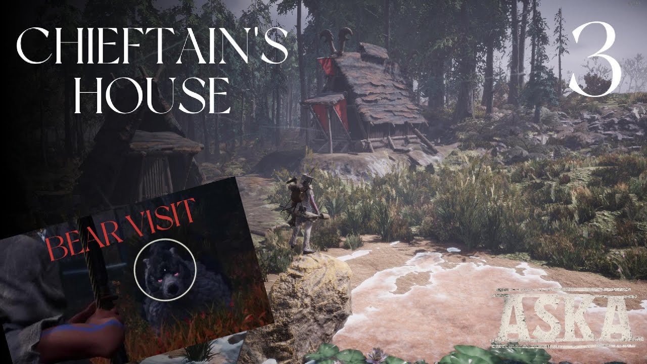 Chieftain's House, Mining, and Battling Bear | ASKA | E3 | No Commentary
