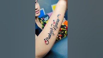 Prakash and Kanna Name Tattoo Design on hand(4)