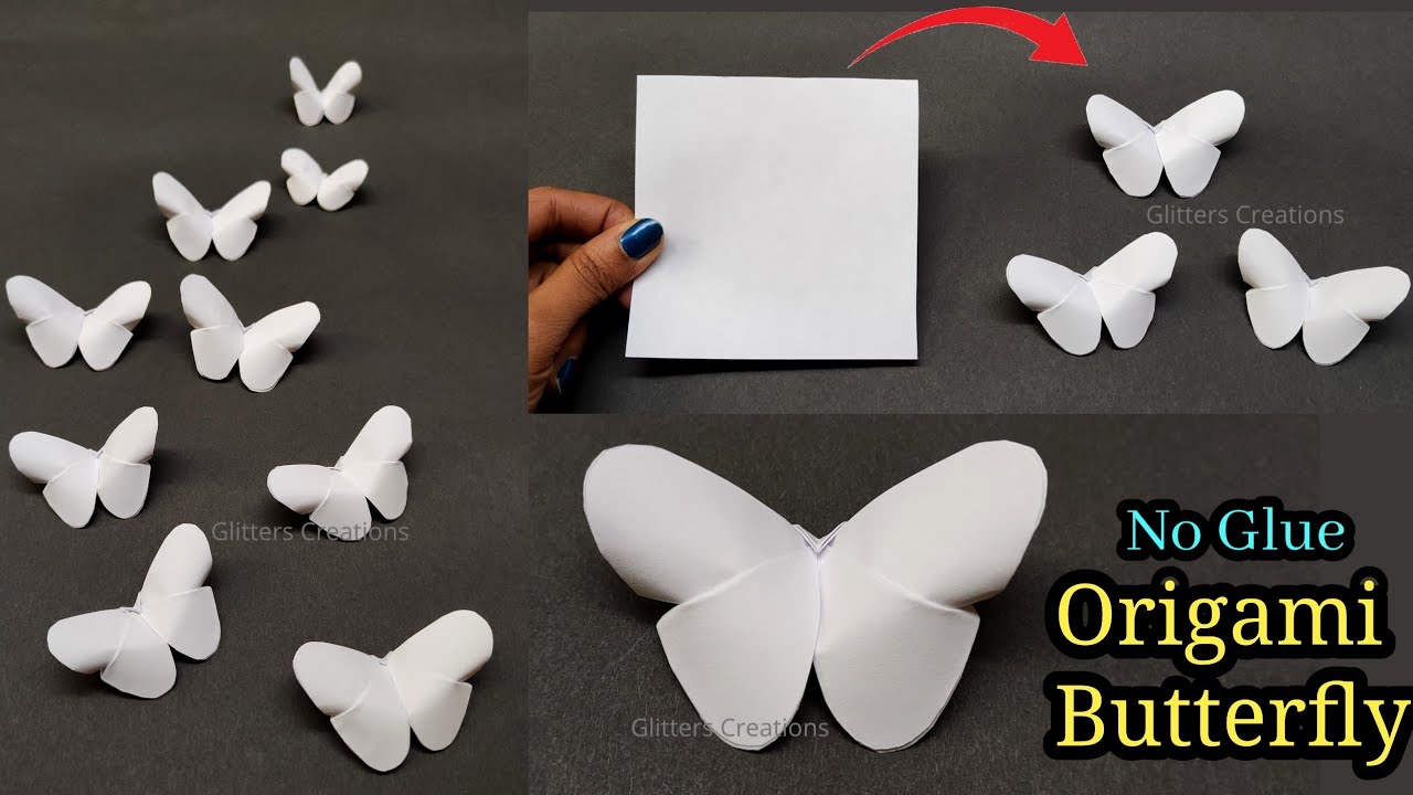 easy white Paper Butterfly wall decoration / Wall decoration ideas (5  minutes craft) 