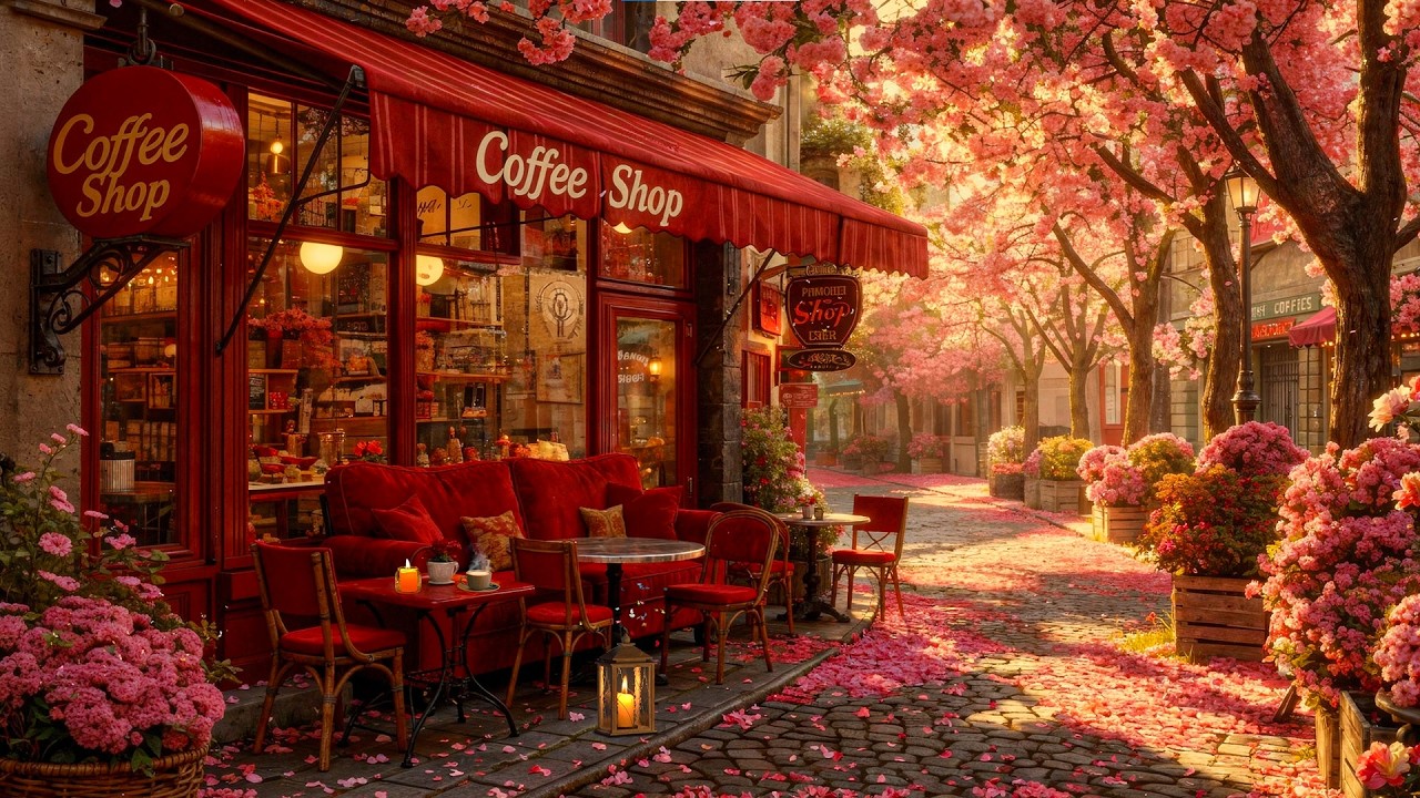 Sweet Spring Jazz ☕ Quiet Morning Café Ambience with Smooth Jazz for an Uplifting Mood 🌸
