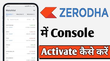 Zerodha Kite Me Console Activate Kaise Kare, Zerodha Kite Console Activate