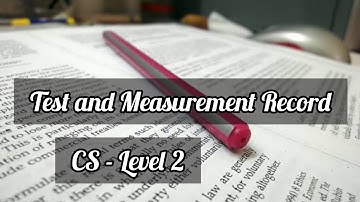 Test and Measurement Record | CS - Level 2 | Class XI | TNTEU | B.Ed., | Supine Videos
