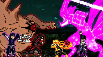 Madara Edo Tensei (New) & Obito VS Naruto V3 (all form) & Sasuke Indra V2 in Jump Force Mugen