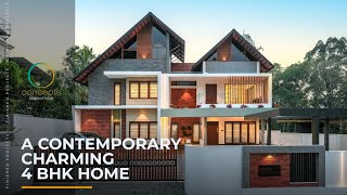 A Contemporary Charming 4 Bhk Home Concepts Design Studio Resimi
