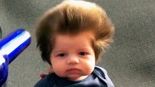 El increible peinado de un bebé de 8 semanas