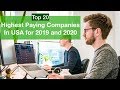 US Companies With Highest Salaries for 2019 and 2020.  Salary Examples Included.