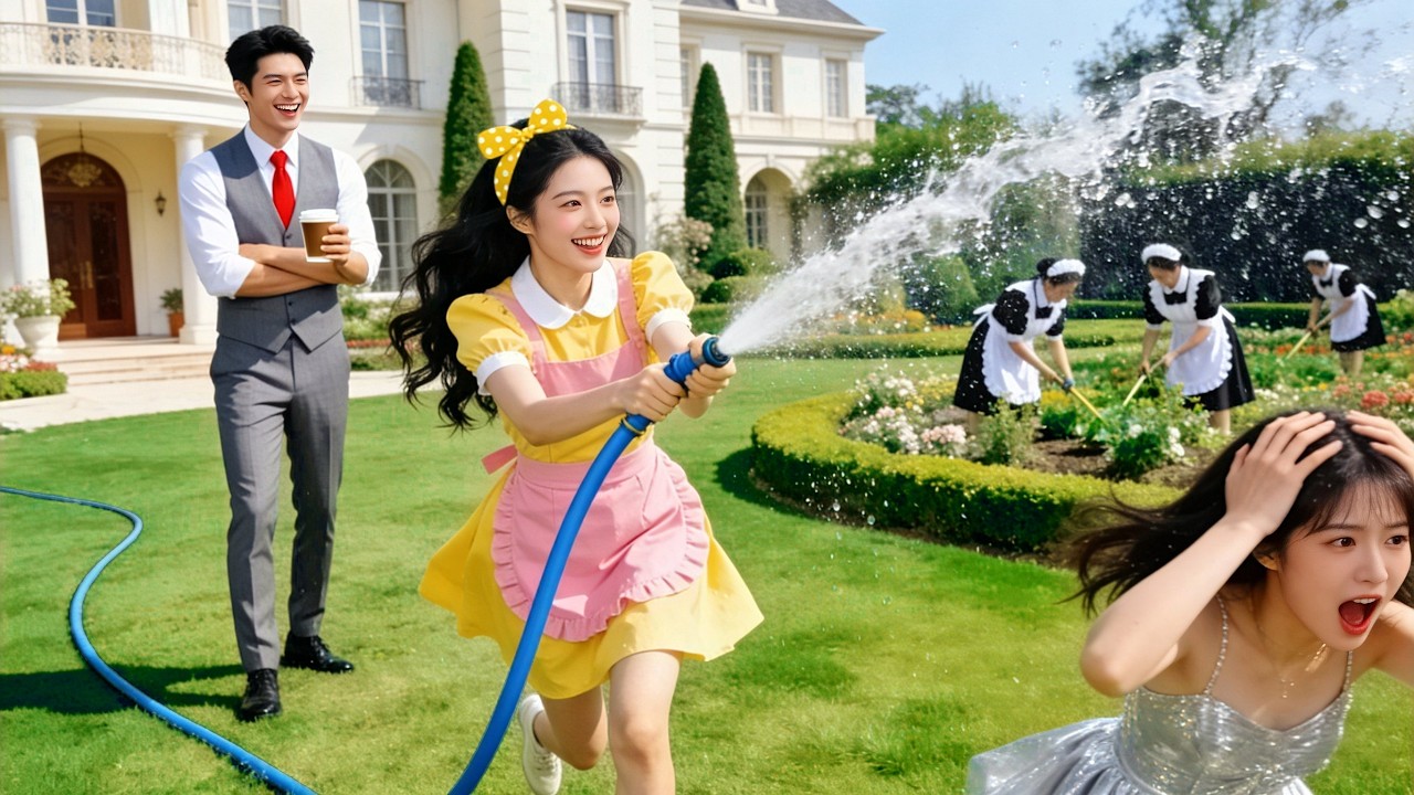 Le PDG n'a jamais souri,mais quand la servante chasse la gold digger avec un tuyau,il rit sans cesse