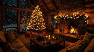 🎄Cozy Christmas Cabin 24/7🔥Instrumental Christmas Music With Fireplace❄️Relaxing Christmas Ambience