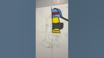 Four style art drawing of Homer Simpson 💰#art#drawing