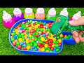 Satisfying Video l How to Glitter Candy Mixing in Glossy Popsicle Bathtub with Lollipop Candy ASMR
