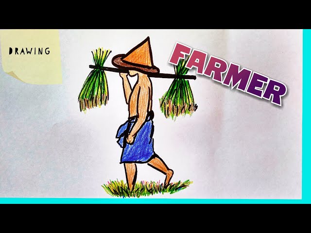 How to Draw a Village Landscape where farmers harvesting paddy scenery.Step  by step (easy draw) - YouTube | Easy drawings, Art drawings for kids,  Village drawing