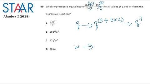 2018 STAAR Algebra I Question 49