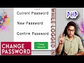 How to change login password in php and mysql  update user password while logged in  php tutorial