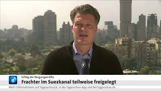 Blockierter Suezkanal: Frachter Ever Given freigelegt