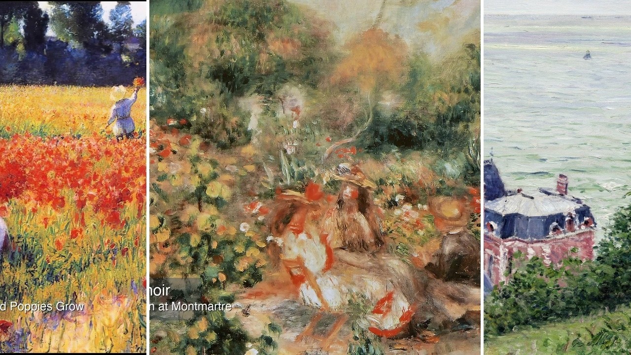 Impressionist Art TV — Silent Art Gallery · July 13 Morning | Young Girls in the Gard… & others