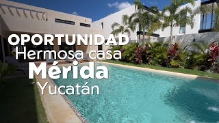 ¡Hermosa casa con alberca en venta en Mérida!  Privada con amenidades y seguridad