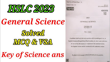 HSLC examination 2023 //General Science paper // MCQ & VSA solution //SEBA// #mintu_gogoi