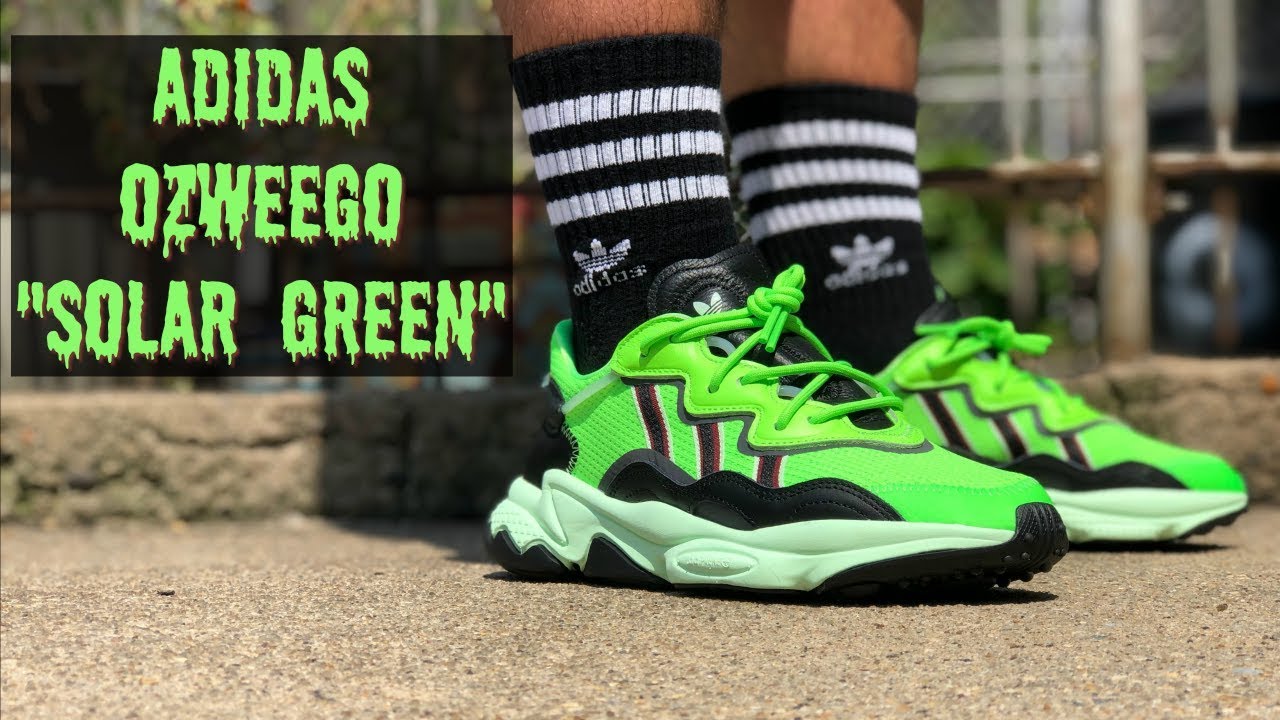 lime green adidas ozweego