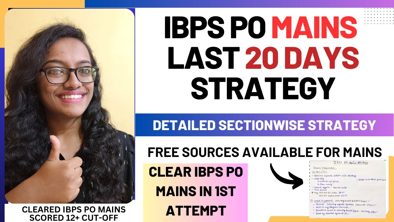 IBPS PO Mains last 20 days strategy | How I cleared 5 mains exams ...