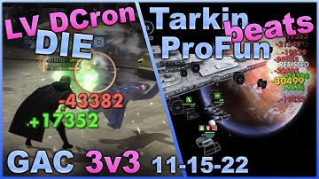 GAC 3v3 - beat LV Datacron w SLKR, Profundity w Tarkin, Nute w Ewoks, Dooku w GI, Maul w Nest SWGOH