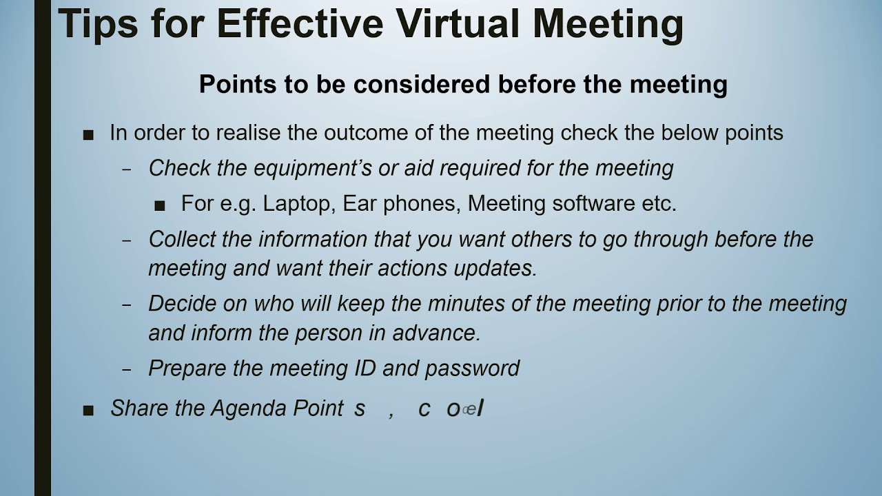 Important tips for effective virtual meetings - YouTube