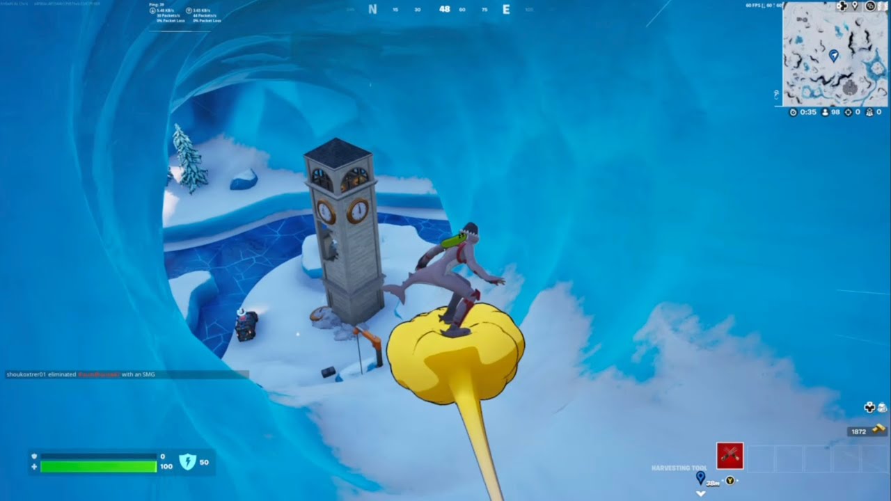 In The Ice Cave, Look For The Tower… (Postcard Tour Fortnite) YouTube
