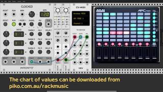 Controlling AKAI APC Mini lights via MIDI with VCV Rack