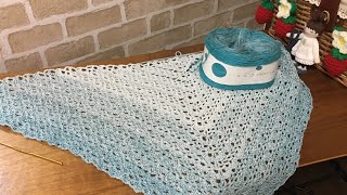 かぎ針編み❣️ワンダーコットンで三角ショール編み始めました